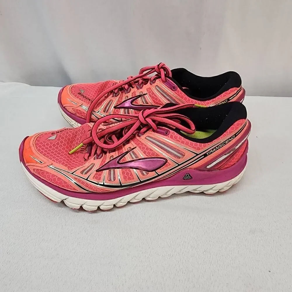 Brooks Women's Size 8.5 Transcend Ultimate Ride Pink Running Shoes HH